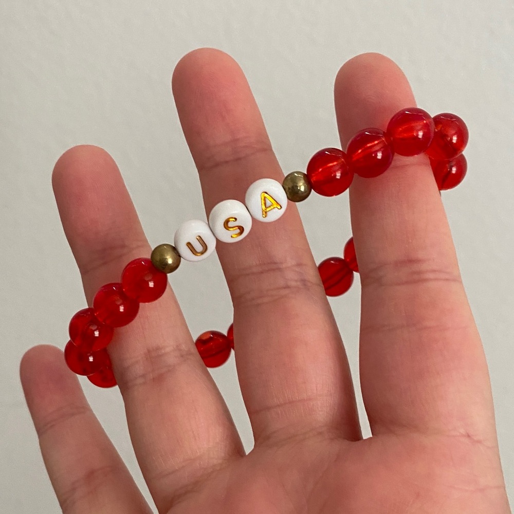 Patriotic Beaded Bracelets Set - Picture 2 of 4